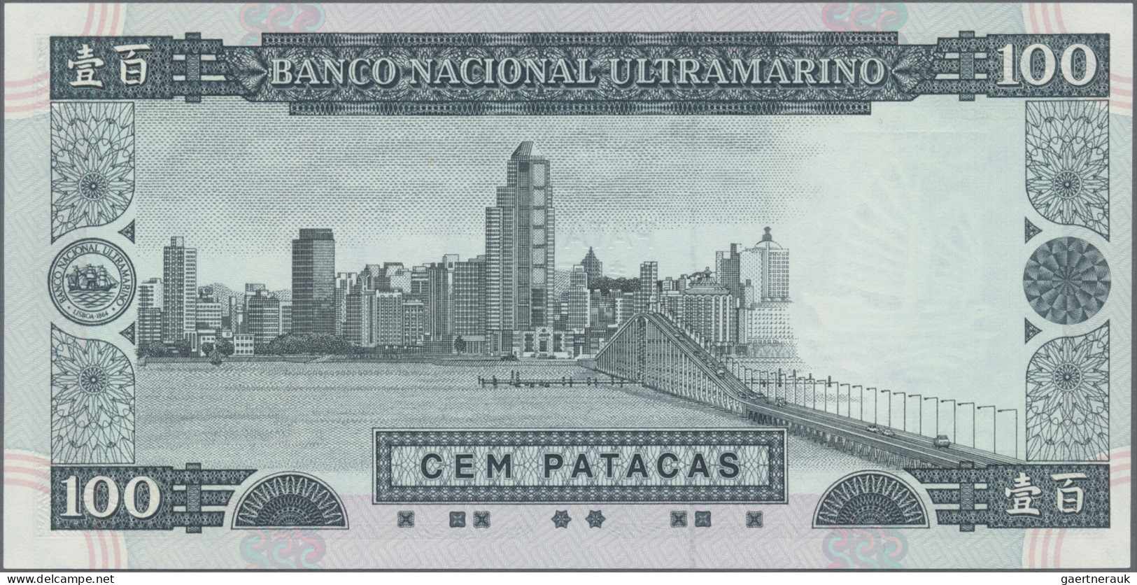 Macao: Banco Nacional Ultramarino, lot with 20, 50, 100 and 500 Patacas 1992/99,