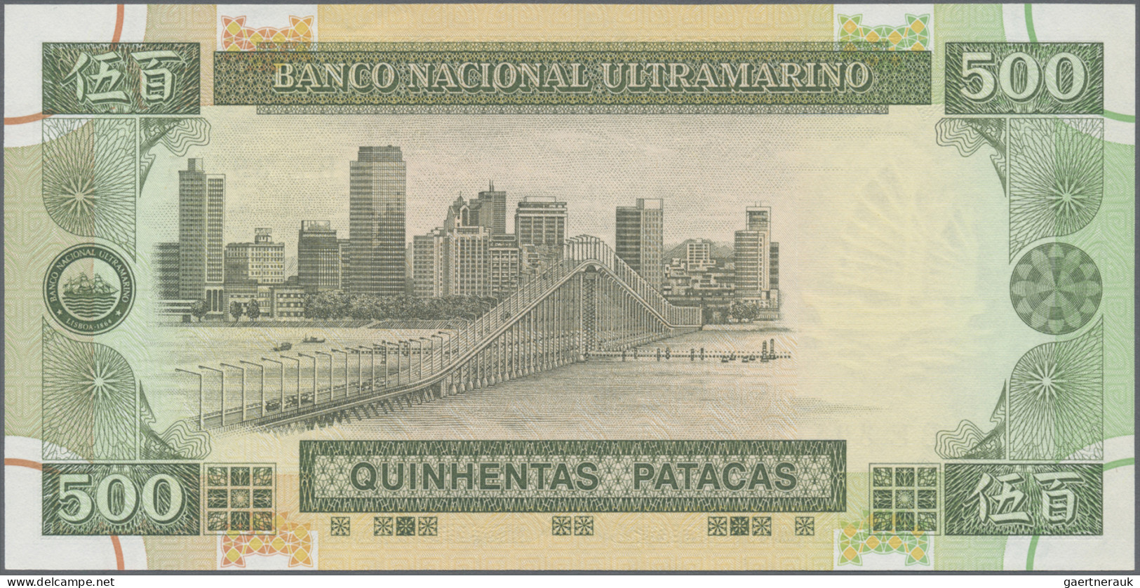 Macao: Banco Nacional Ultramarino, Lot With 50, 100 And 500 Patacas 1990-1992, P - Macau
