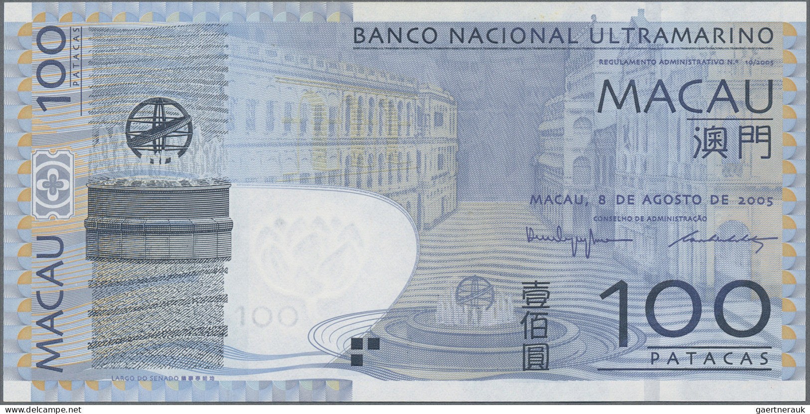 Macao: Banco Nacional Ultramarino, Huge Lot With 15 Banknotes, Series 1944-2006, - Macao