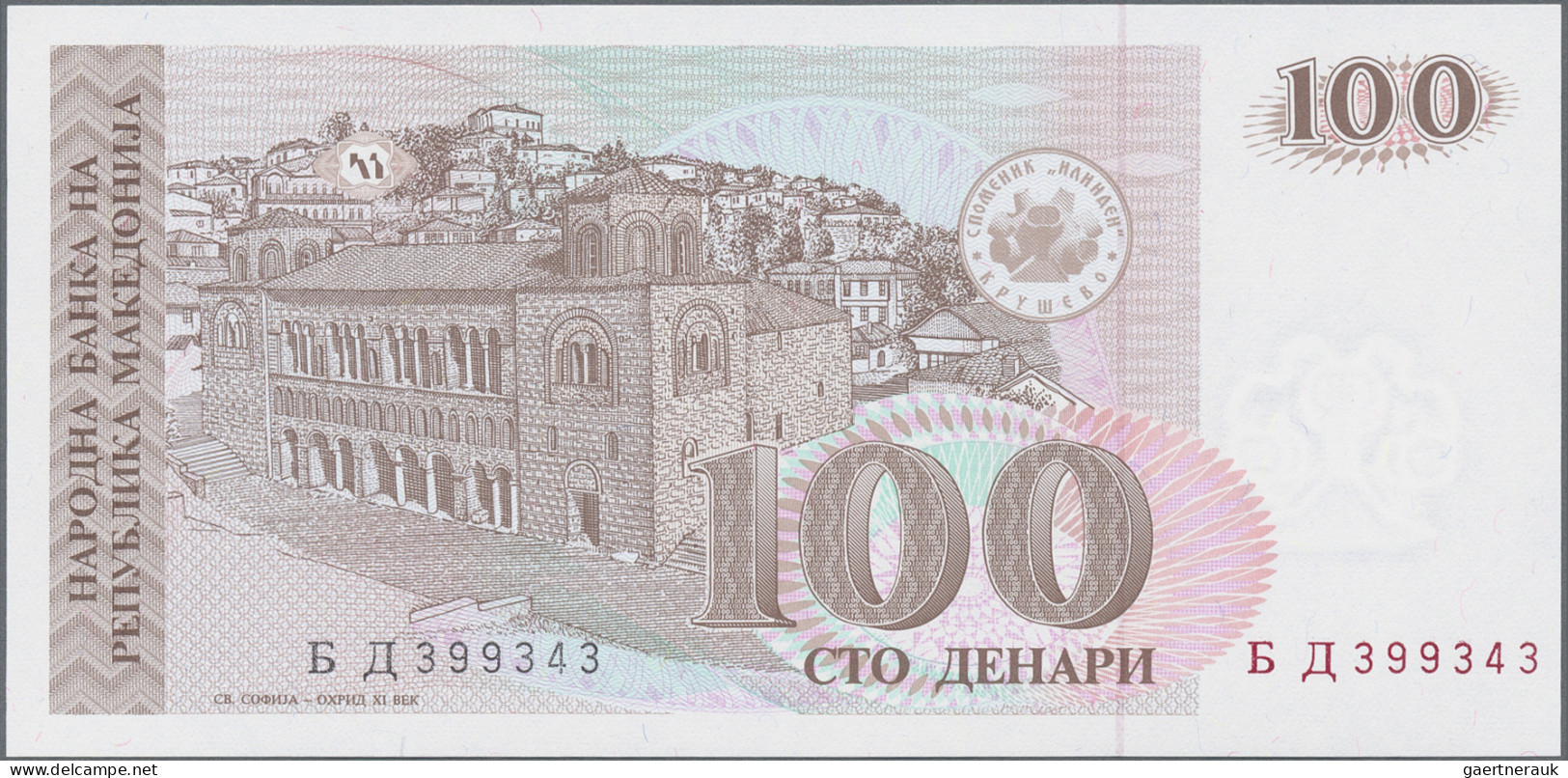 Macedonia: National Bank Of Macedonia, Huge Lot With 18 Banknotes, Series 1992-2 - Noord-Macedonië