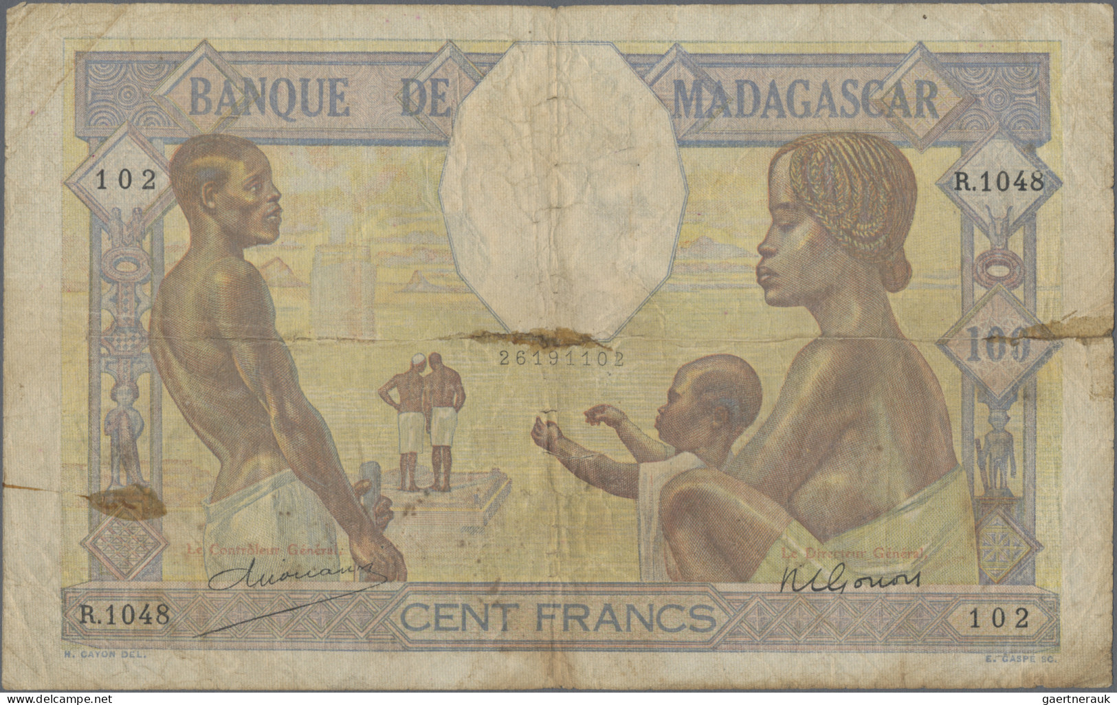 Madagascar: Banque De Madagascar, Nice Lot With 4 Banknotes, Series 1930-1942, W - Madagaskar
