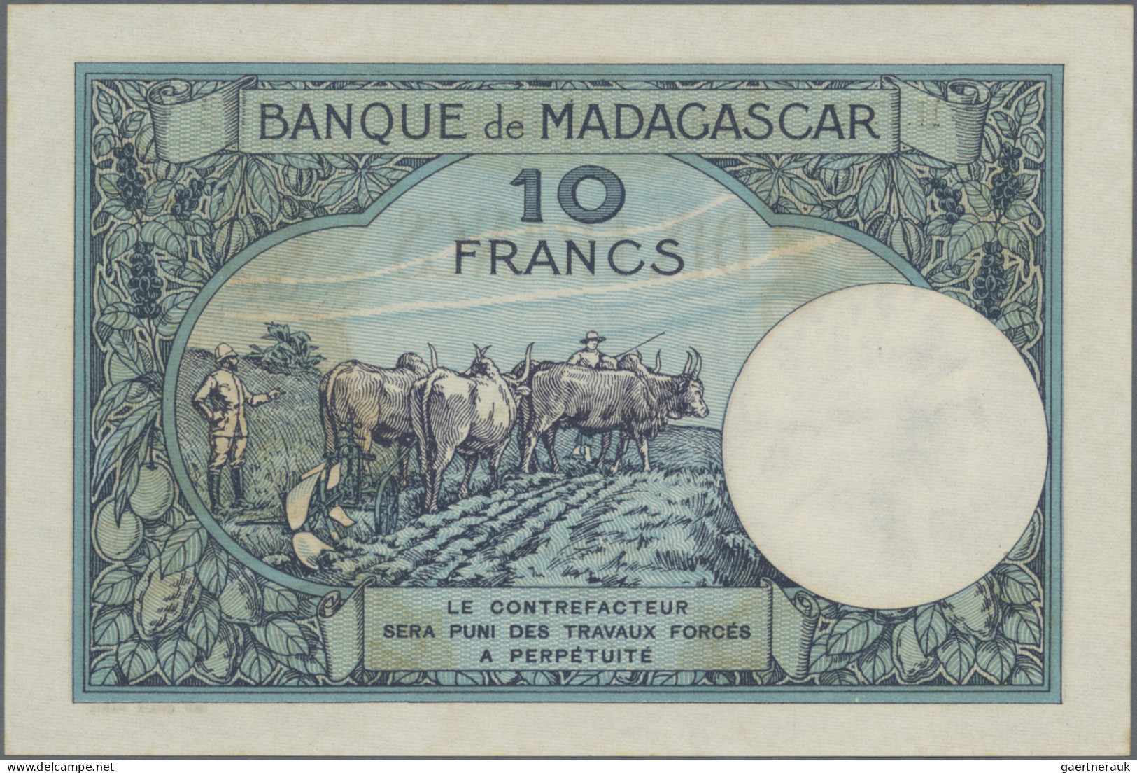 Madagascar: Banque de Madagascar, nice lot with 4 banknotes, series 1930-1942, w