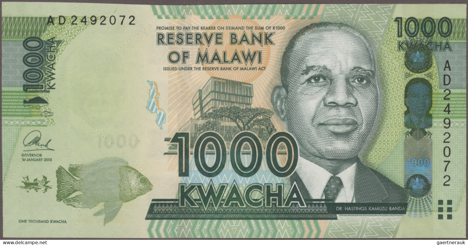 Malawi: Reserve Bank Of Malawi, Huge Lot With 34 Banknotes, 1990-2013 Series, 1 - Malawi
