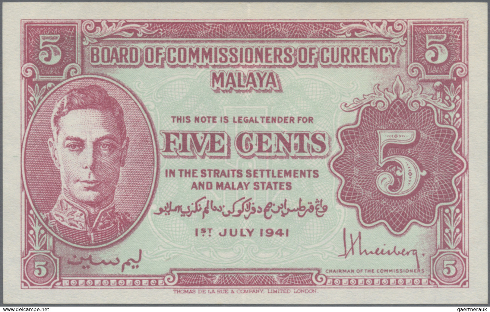 Malaya: Board Of Commissioners Of Currency – MALAYA, Lot With 7 Banknotes, With - Malaysie