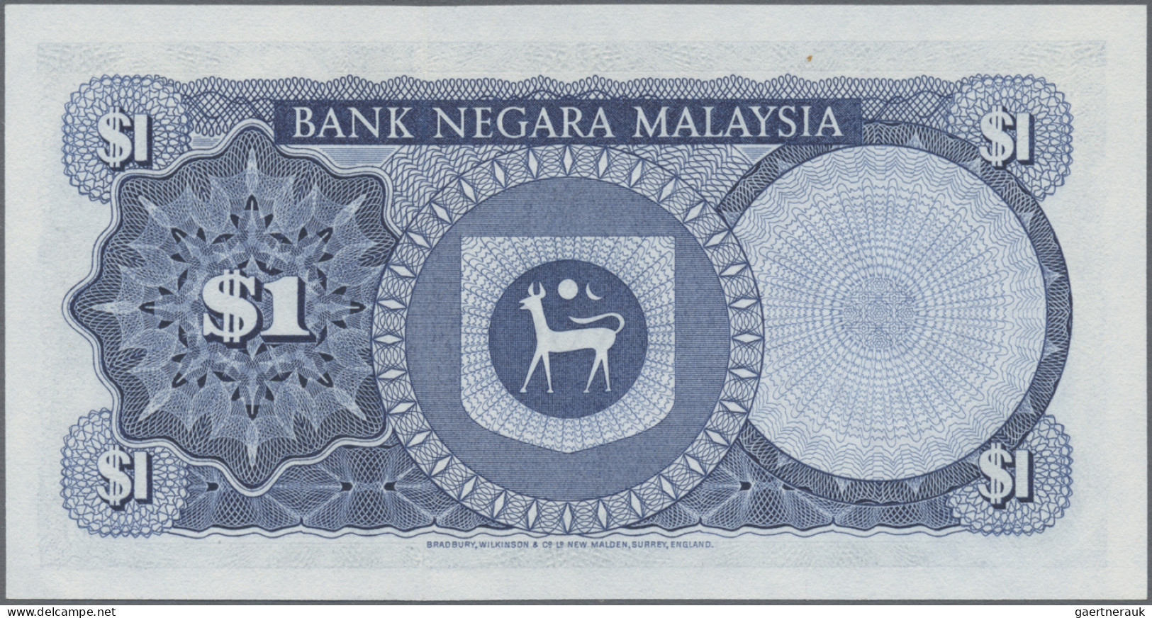 Malaysia: Bank Negara Malaysia, Lot With 6 Banknotes, 1967-1981 Series, With 1, - Malaysia