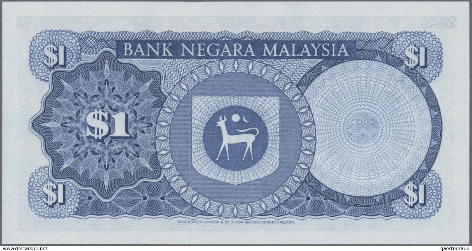 Malaysia: Bank Negara Malaysia, Lot With 6 Banknotes, 1967-1981 Series, With 1, - Malasia