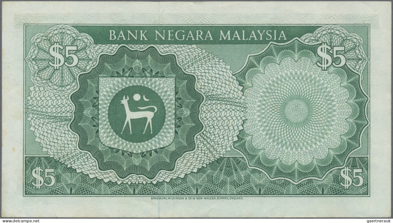 Malaysia: Bank Negara Malaysia, lot with 6 banknotes, 1967-1981 series, with 1,