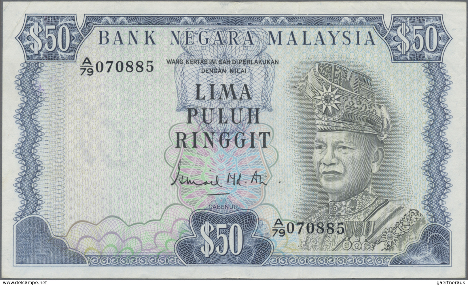 Malaysia: Bank Negara Malaysia, 50 Ringgit ND(1976-81), Series A/79 And Signatur - Malasia