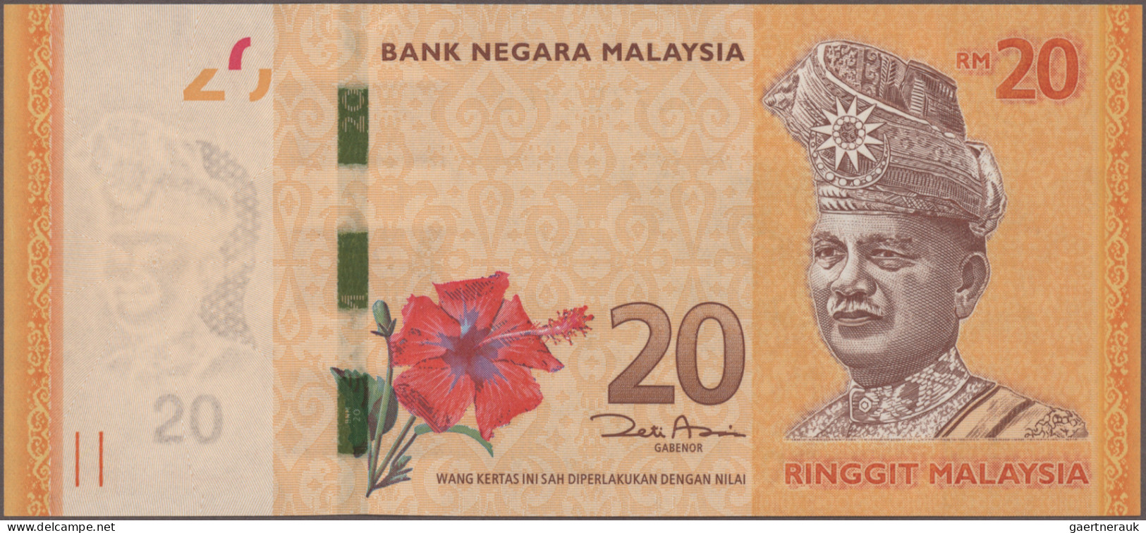 Malaysia: Bank Negara Malaysia, Lot With 7 Banknotes, Series 1999-2011, With 1, - Malesia