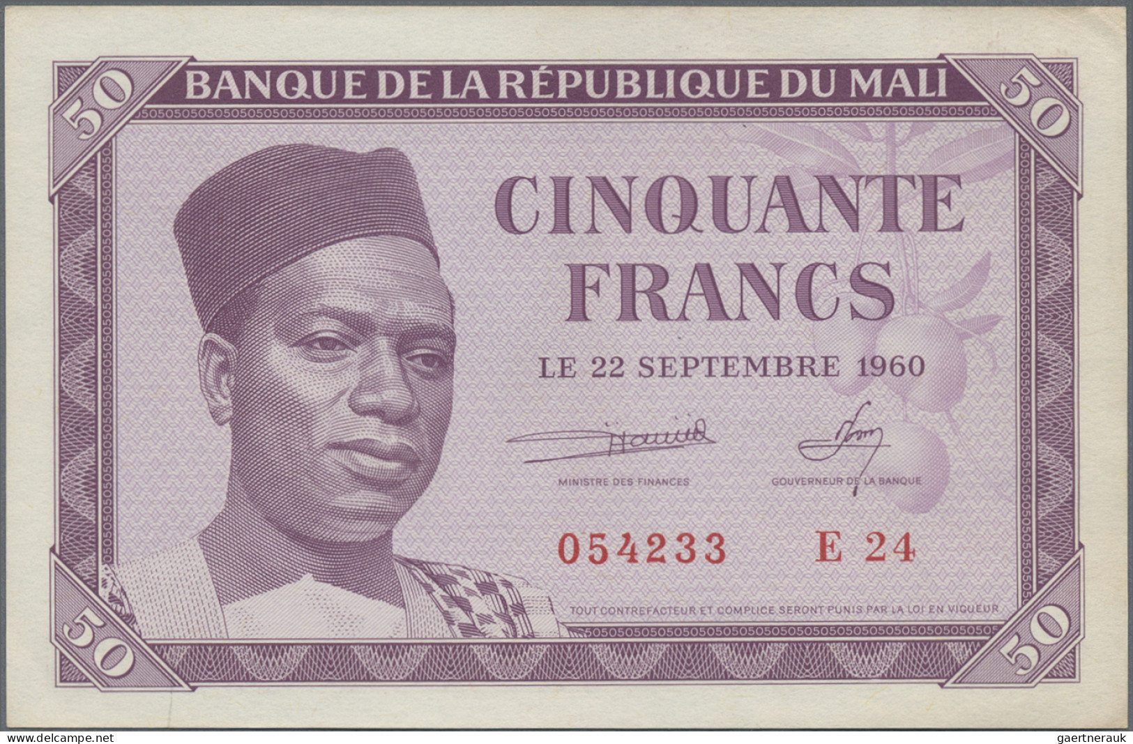 Mali: Banque De La République Du Mali, 50 Francs 1960, P.1, Excellent Original S - Mali