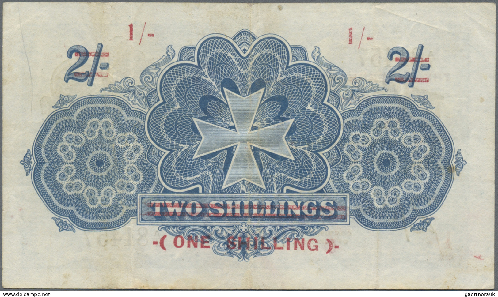 Malta: The Government Of Malta, Lot With 6 Banknotes, 1940-1943 Series, With 1 S - Malte