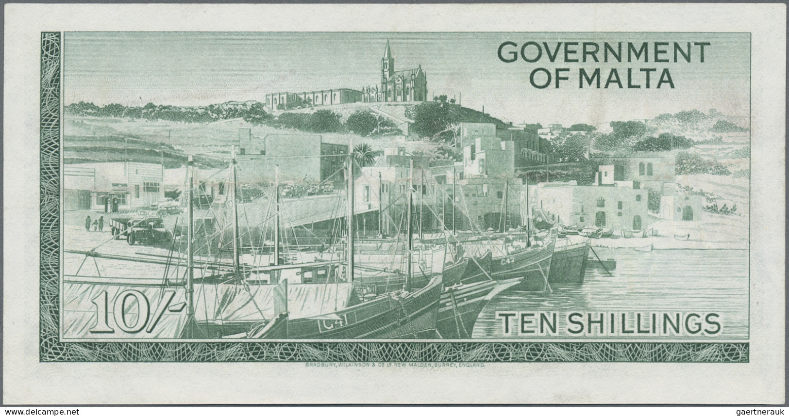 Malta: Government Of Malta, Lot With 3 Banknotes, Series L.1949 (ND 1963), With - Malte