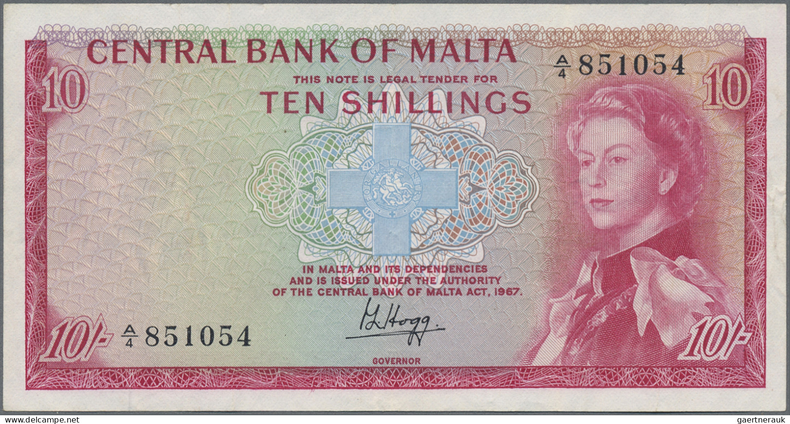 Malta: Central Bank Of Malta, Set With 3 Banknotes, L.1967 (ND 1968) Series, Wit - Malta