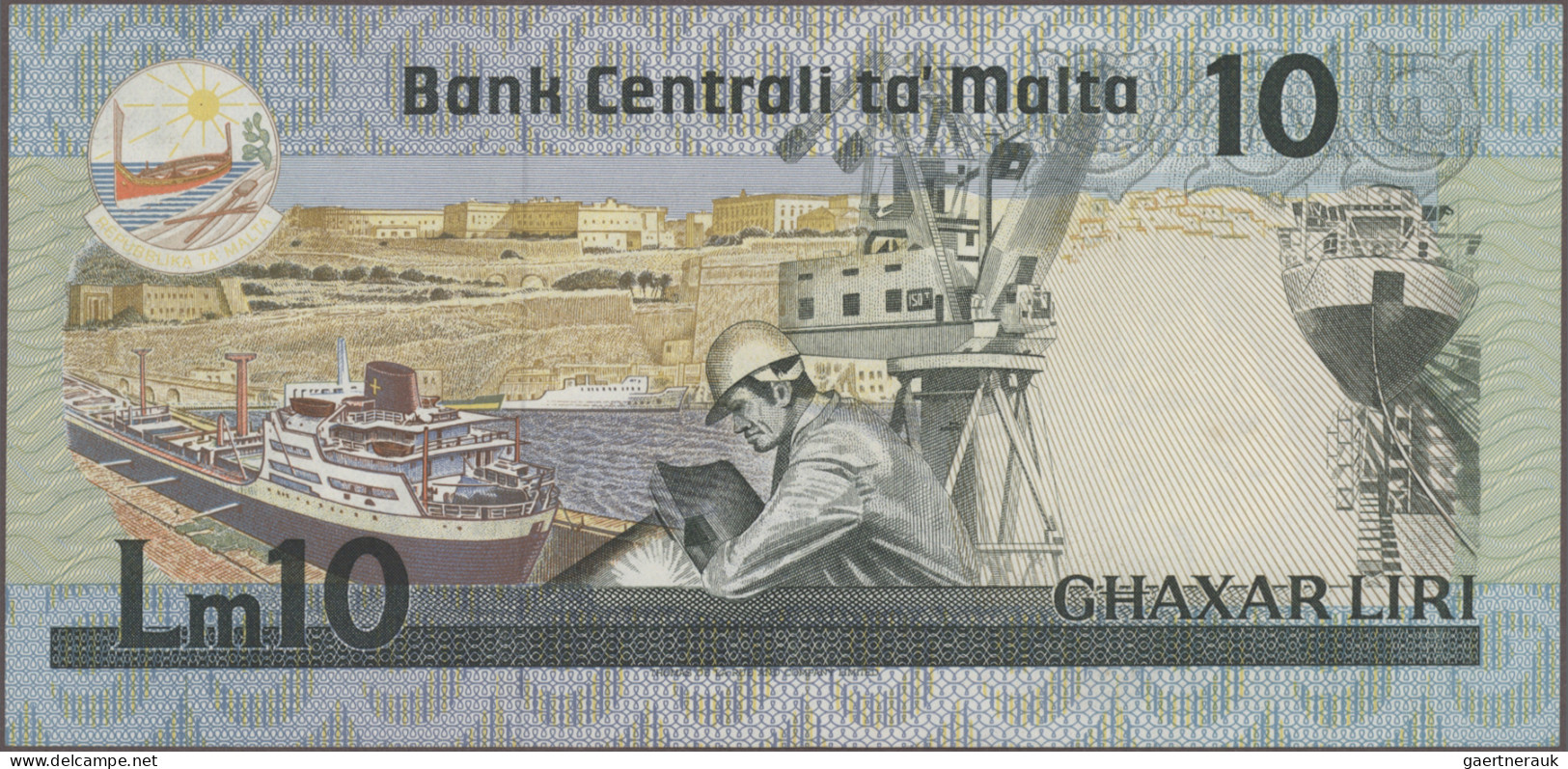 Malta: Central Bank Of Malta, Huge Lot With 11 Banknotes, Series 1973-2003, With - Malte