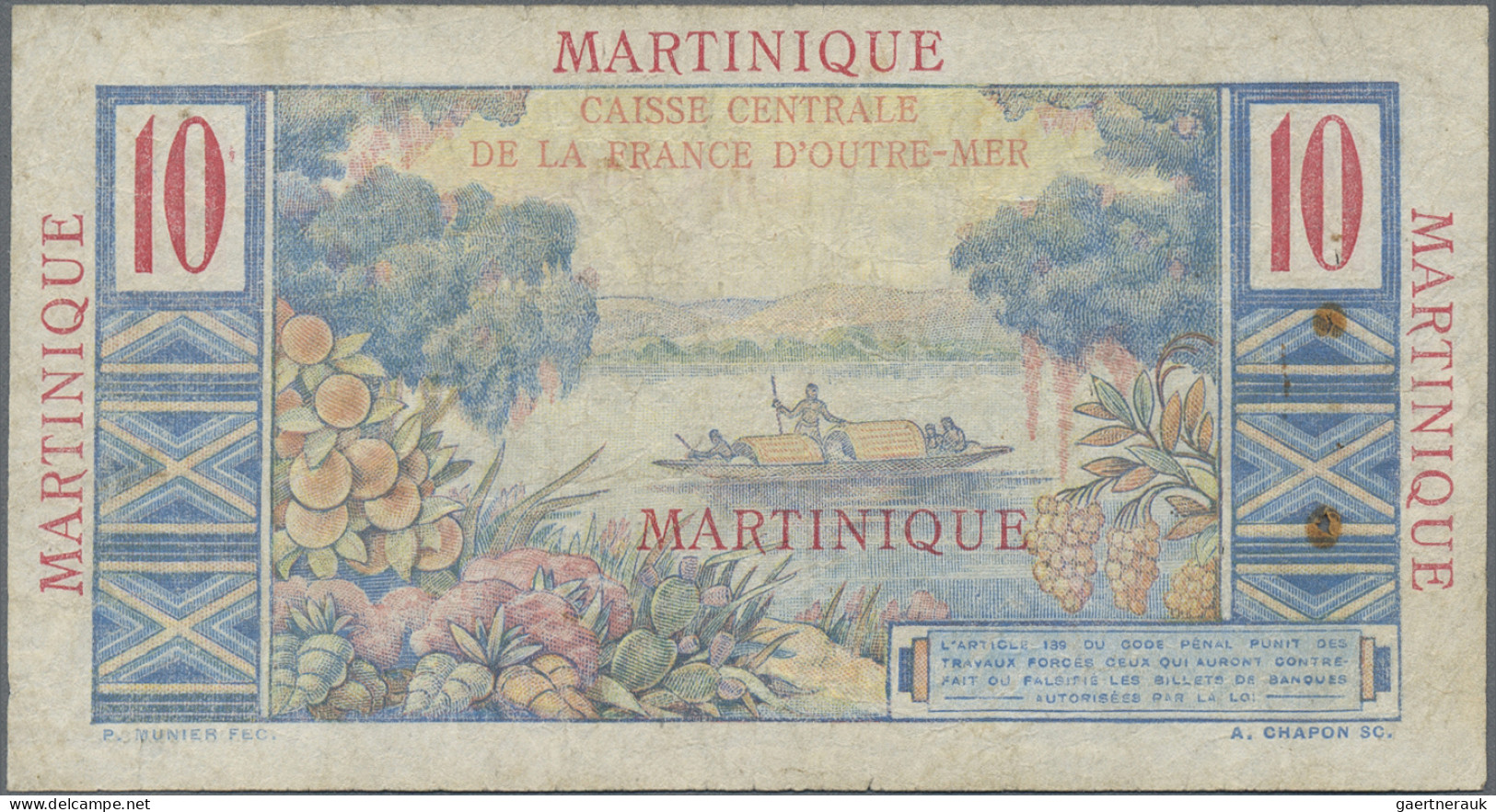 Martinique: Caisse Centrale De La France D'Outre-Mer – MARTINIQUE, Set With 3 Ba - Sonstige & Ohne Zuordnung