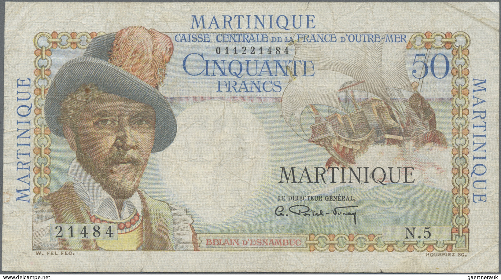 Martinique: Caisse Centrale De La France D'Outre-Mer – MARTINIQUE, Set With 3 Ba - Autres & Non Classés