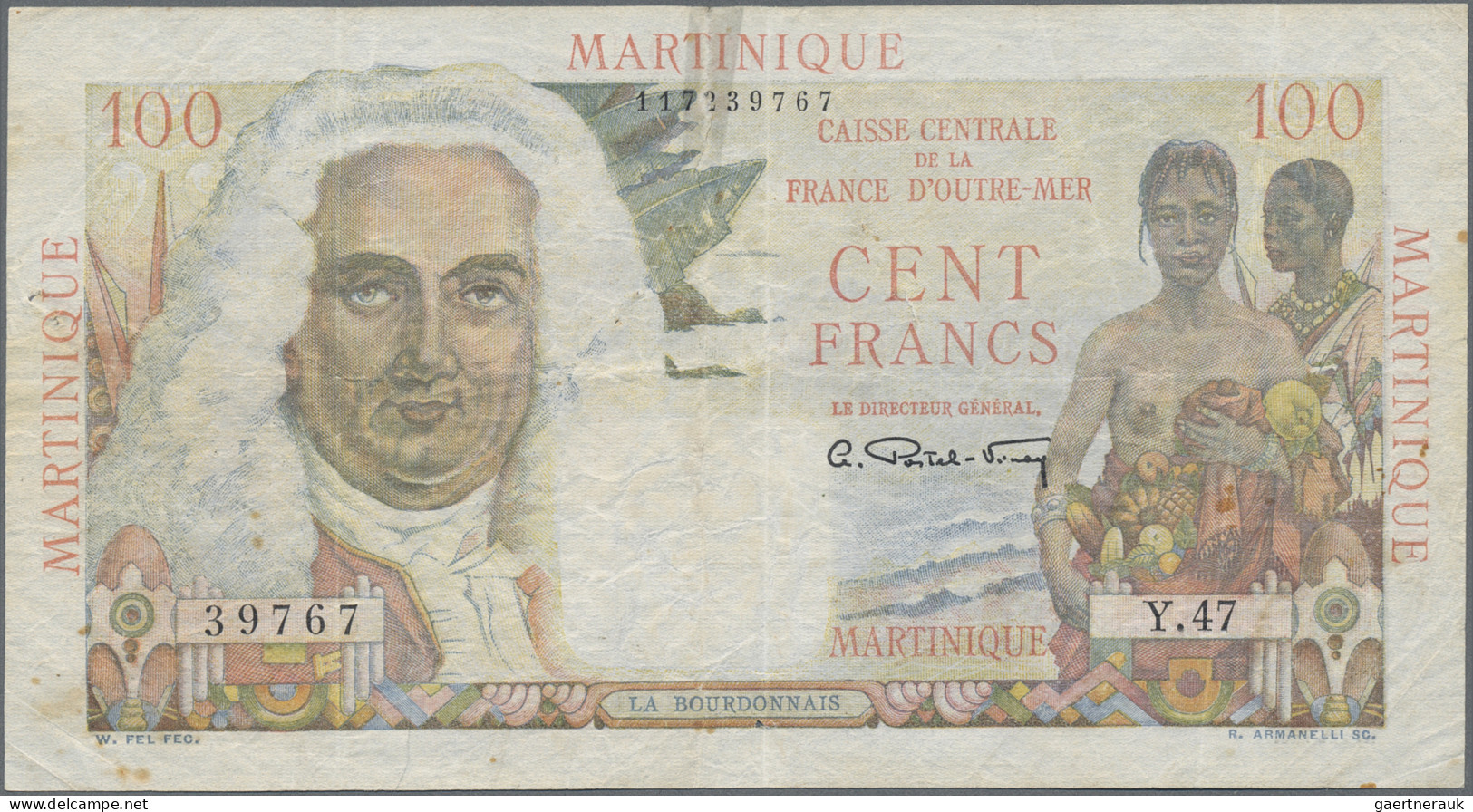 Martinique: Caisse Centrale De La France D'Outre-Mer – MARTINIQUE, Set With 3 Ba - Sonstige & Ohne Zuordnung