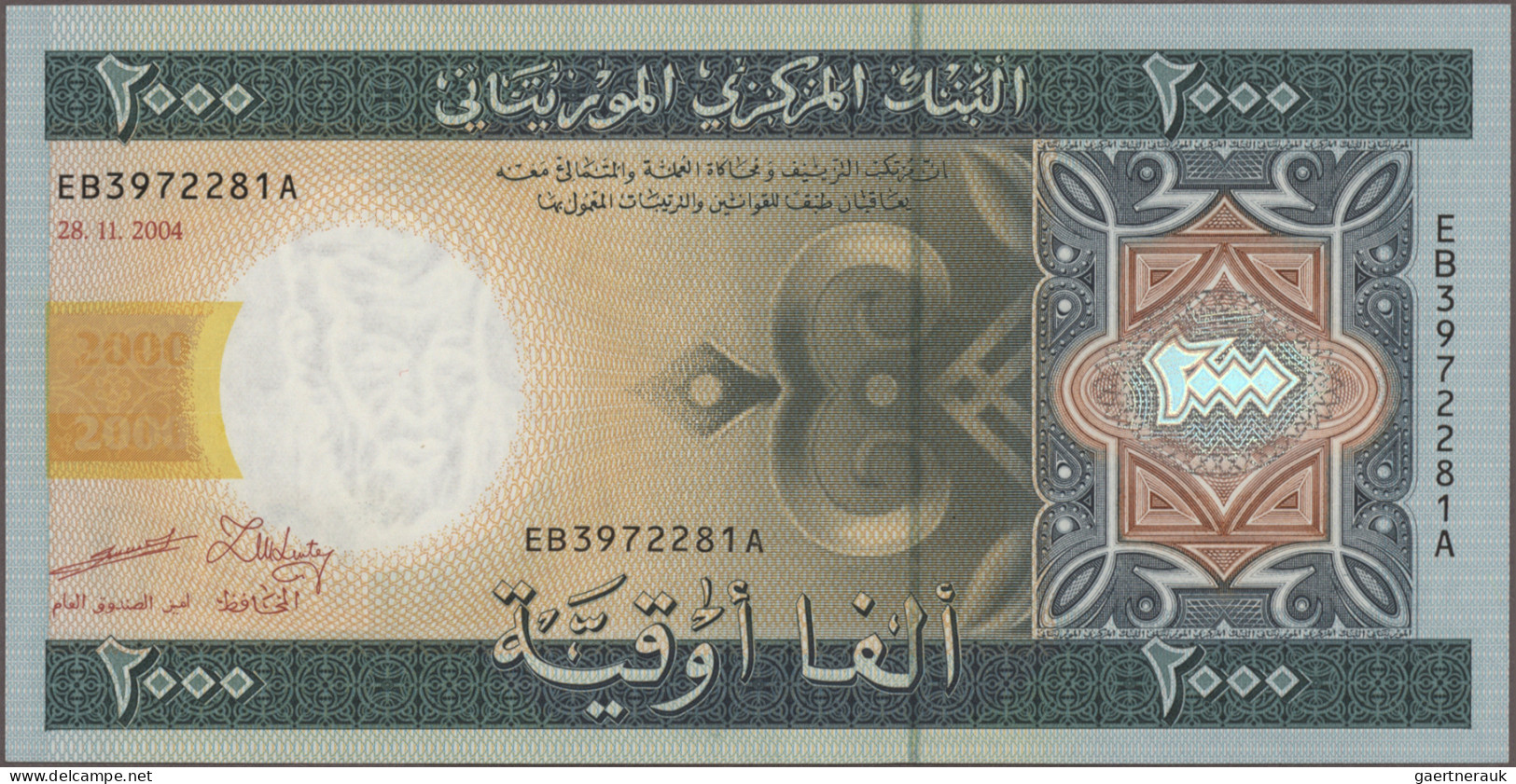 Mauritania: Banque Centrale De Mauritanie, Huge Lot With 14 Banknotes, 1985-2012 - Mauritanië