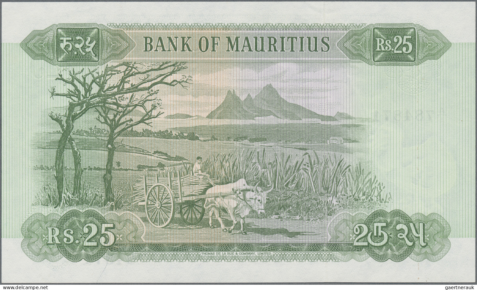 Mauritius: Bank of Mauritius, lot with 4 banknotes, 1967-1981 series, with 5 Rup