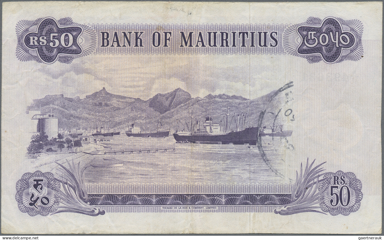 Mauritius: Bank of Mauritius, lot with 4 banknotes, 1967-1981 series, with 5 Rup