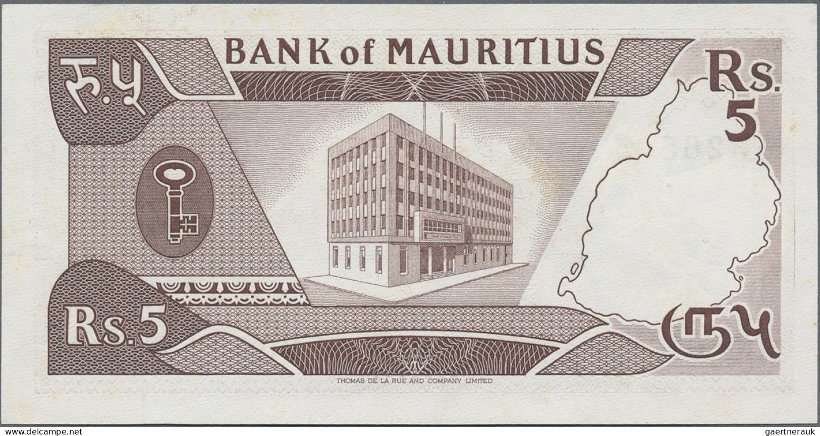 Mauritius: Bank Of Mauritius, Lot With 5 Banknotes, Series 1985/86, With 5 Rupee - Mauritius