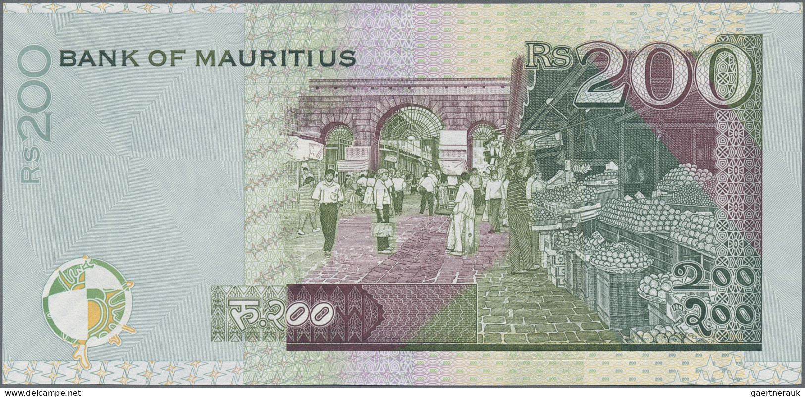 Mauritius: Bank Of Mauritius, Lot With 5 Banknotes, 2001 And 2007 Series, With 1 - Mauritius