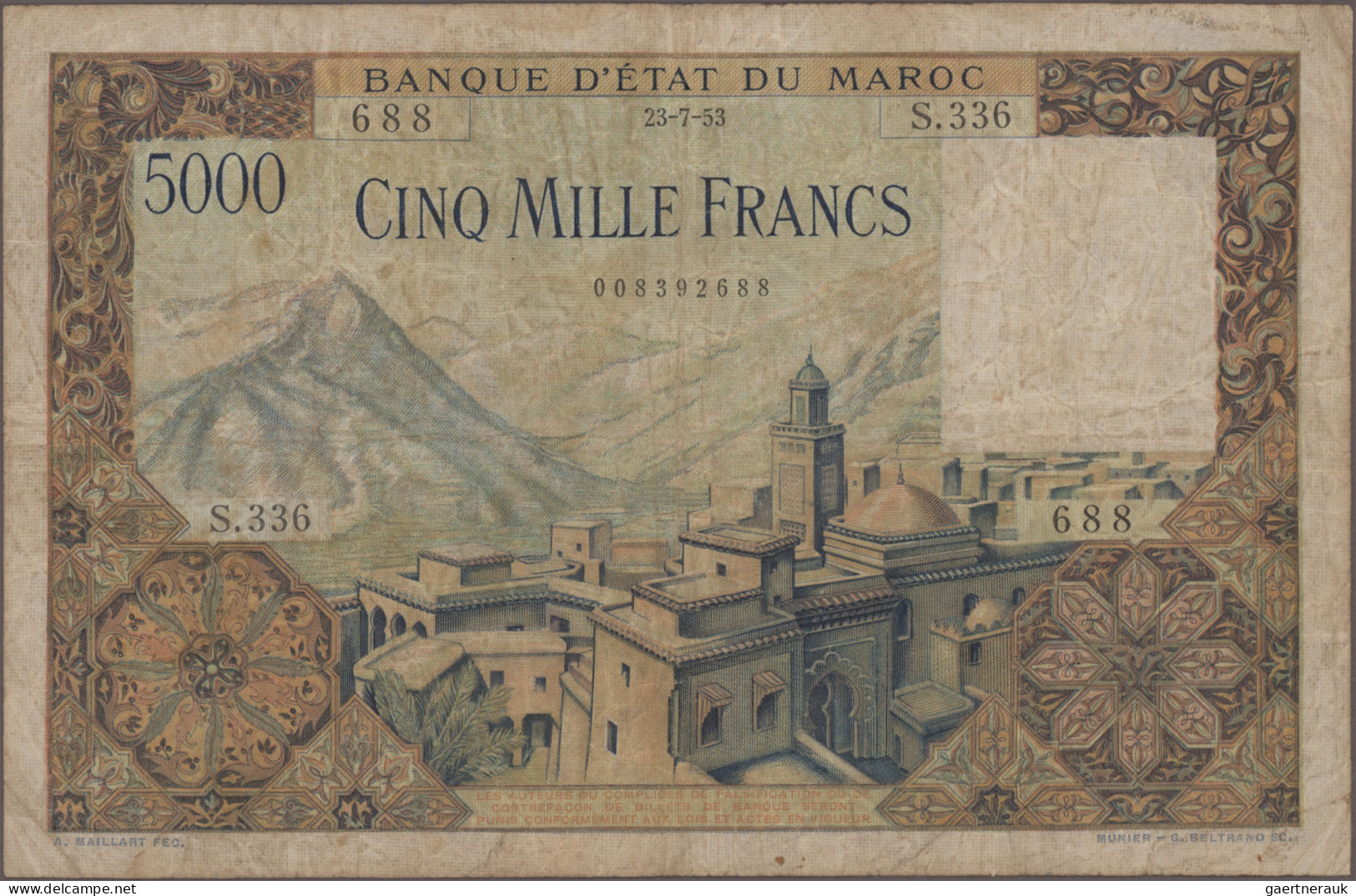 Morocco: Empire Cherifien And Banque D'État Du Maroc, Lot With 12 Banknotes, Ser - Marruecos