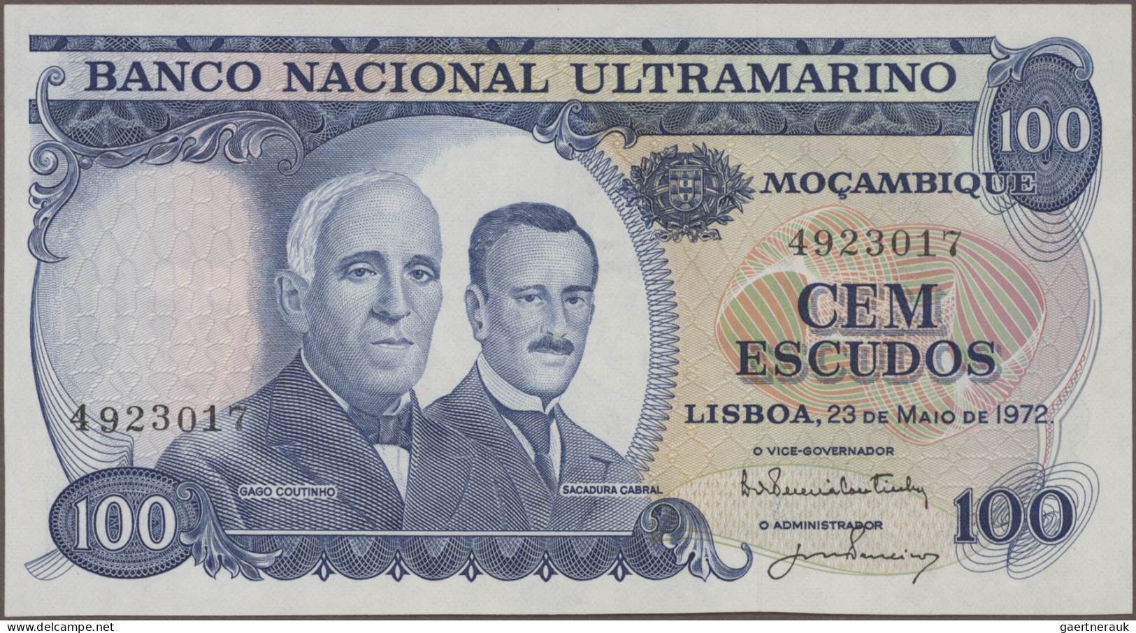 Mozambique: Banco Nacional Ultramarino, Lot With 11 Banknotes, Series 1953-1976, - Moçambique