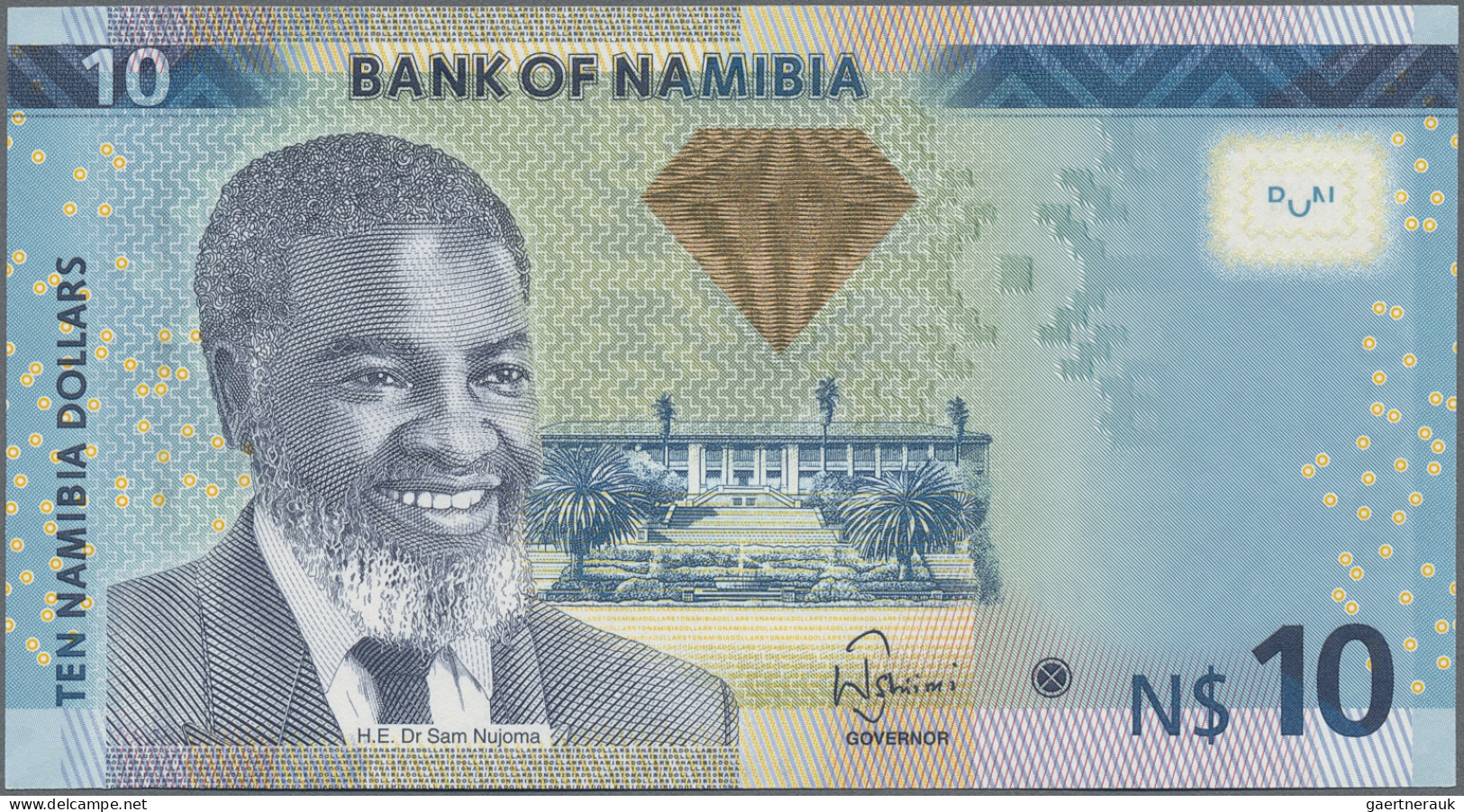 Namibia: Bank Of Namibia, Lot With 5 Banknotes, 2012 Series, With 10, 20, 50, 10 - Namibie