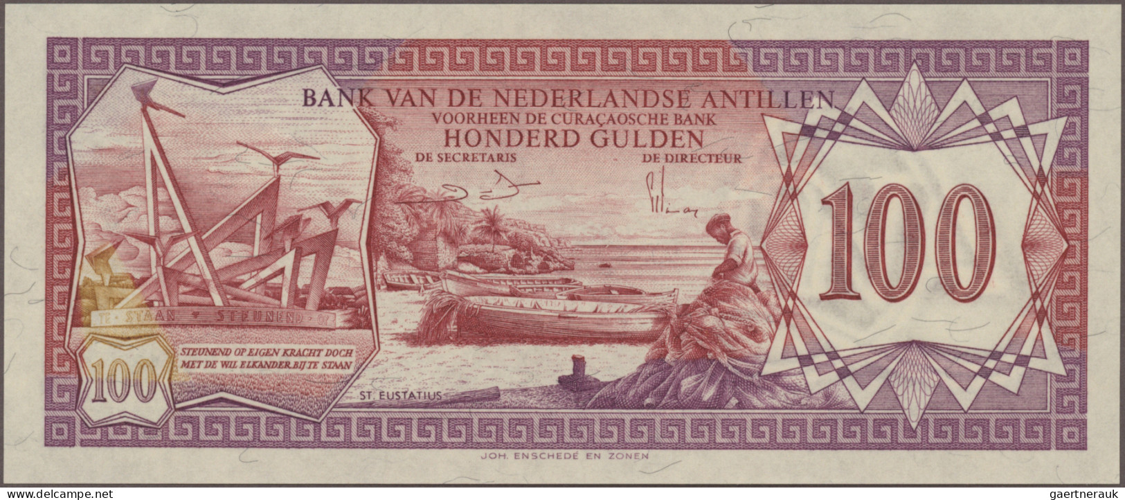 Netherlands Antilles: Bank Van De Nederlandse Antillen, Lot With 7 Banknotes, 19 - Antilles Néerlandaises (...-1986)