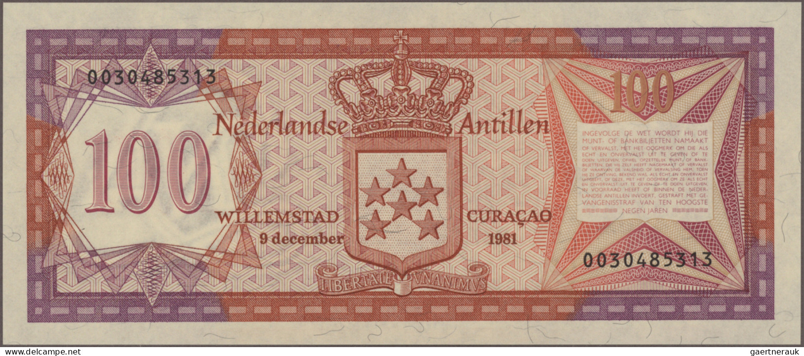 Netherlands Antilles: Bank Van De Nederlandse Antillen, Lot With 7 Banknotes, 19 - Nederlandse Antillen (...-1986)
