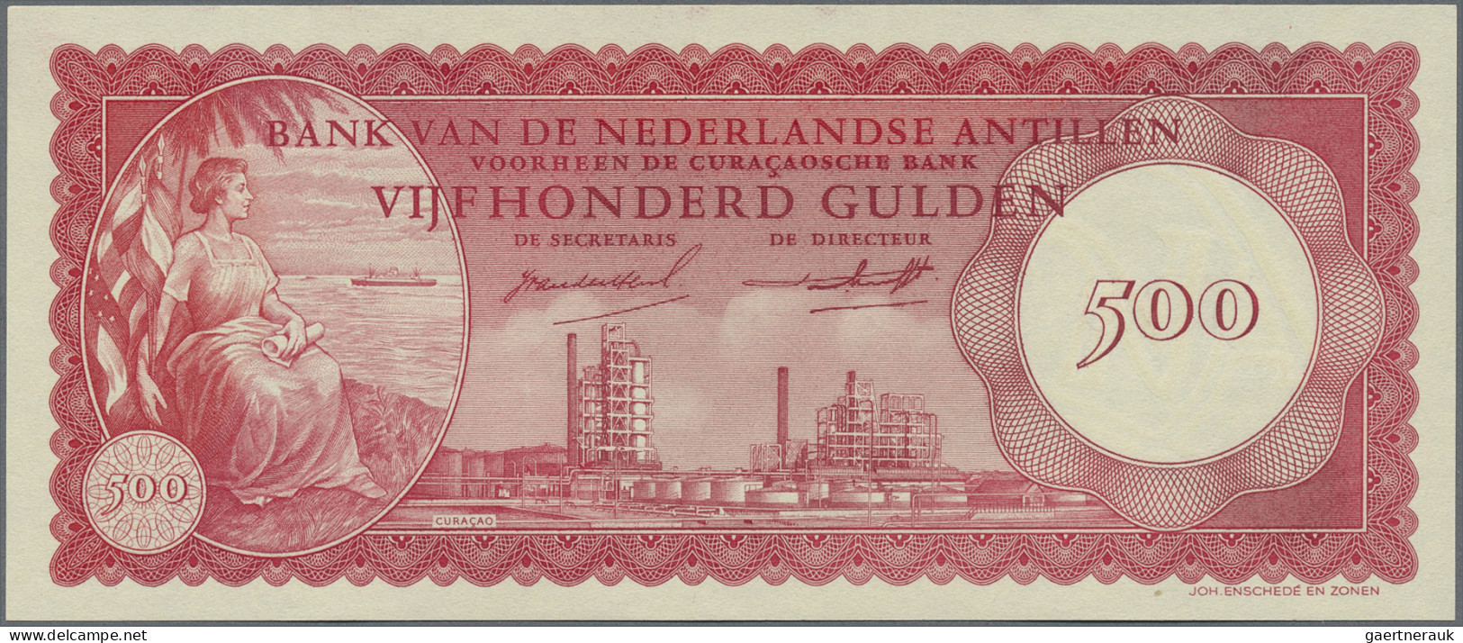 Netherlands Antilles: Bank Van De Nederlandse Antillen, 500 Gulden 1962, P.7 In - Netherlands Antilles (...-1986)