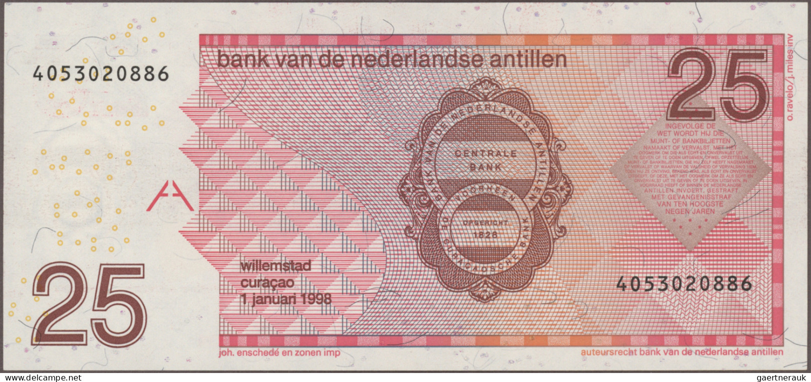 Netherlands Antilles: Bank Van De Nederlandse Antillen, Lot With 10 Banknotes, S - Antilles Néerlandaises (...-1986)