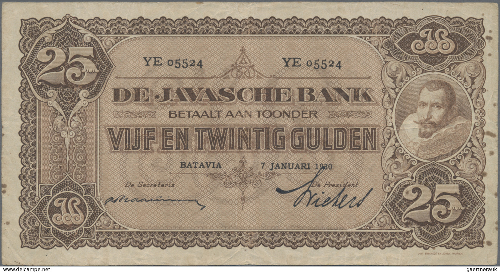 Netherlands Indies: De Javasche Bank, set with 5 banknotes, series 1930-1939, co