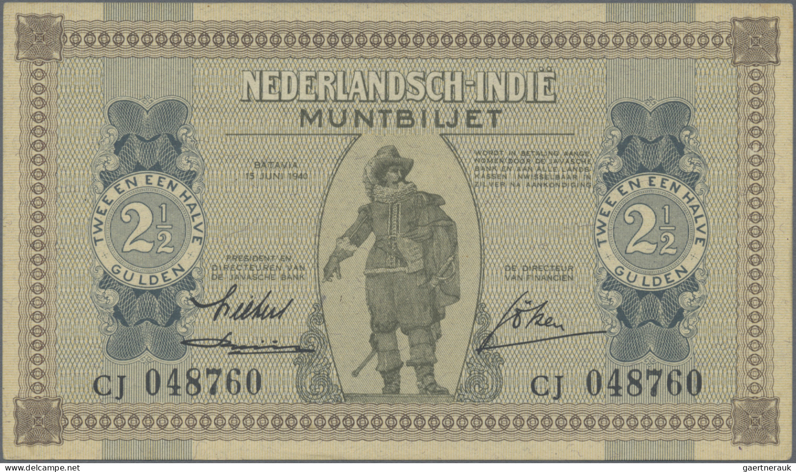 Netherlands Indies: Ministry Of Finance / Javasche Bank, Nice Set With 5 Banknot - Dutch East Indies