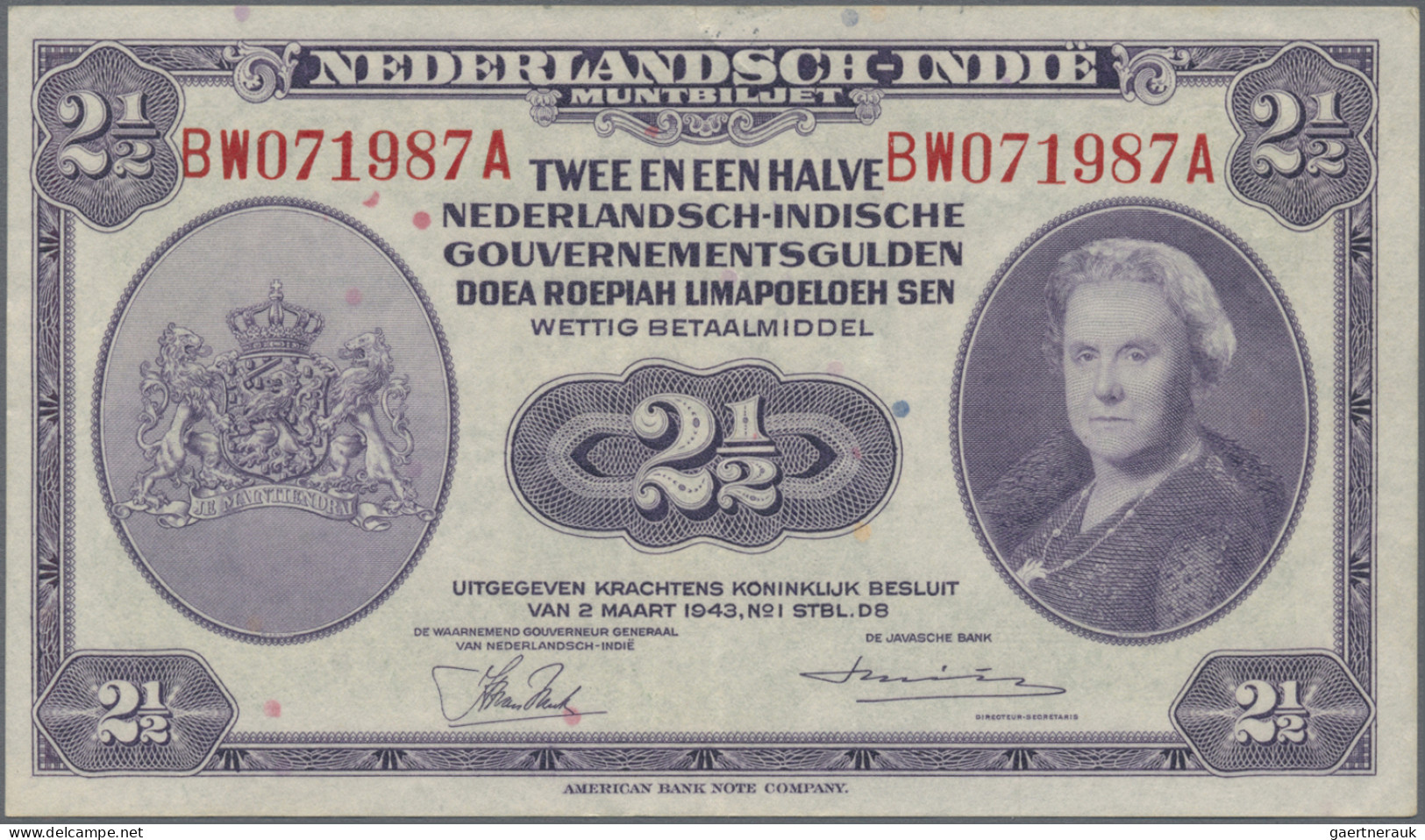 Netherlands Indies: Ministry Of Finance / Javasche Bank, Nice Set With 5 Banknot - Dutch East Indies