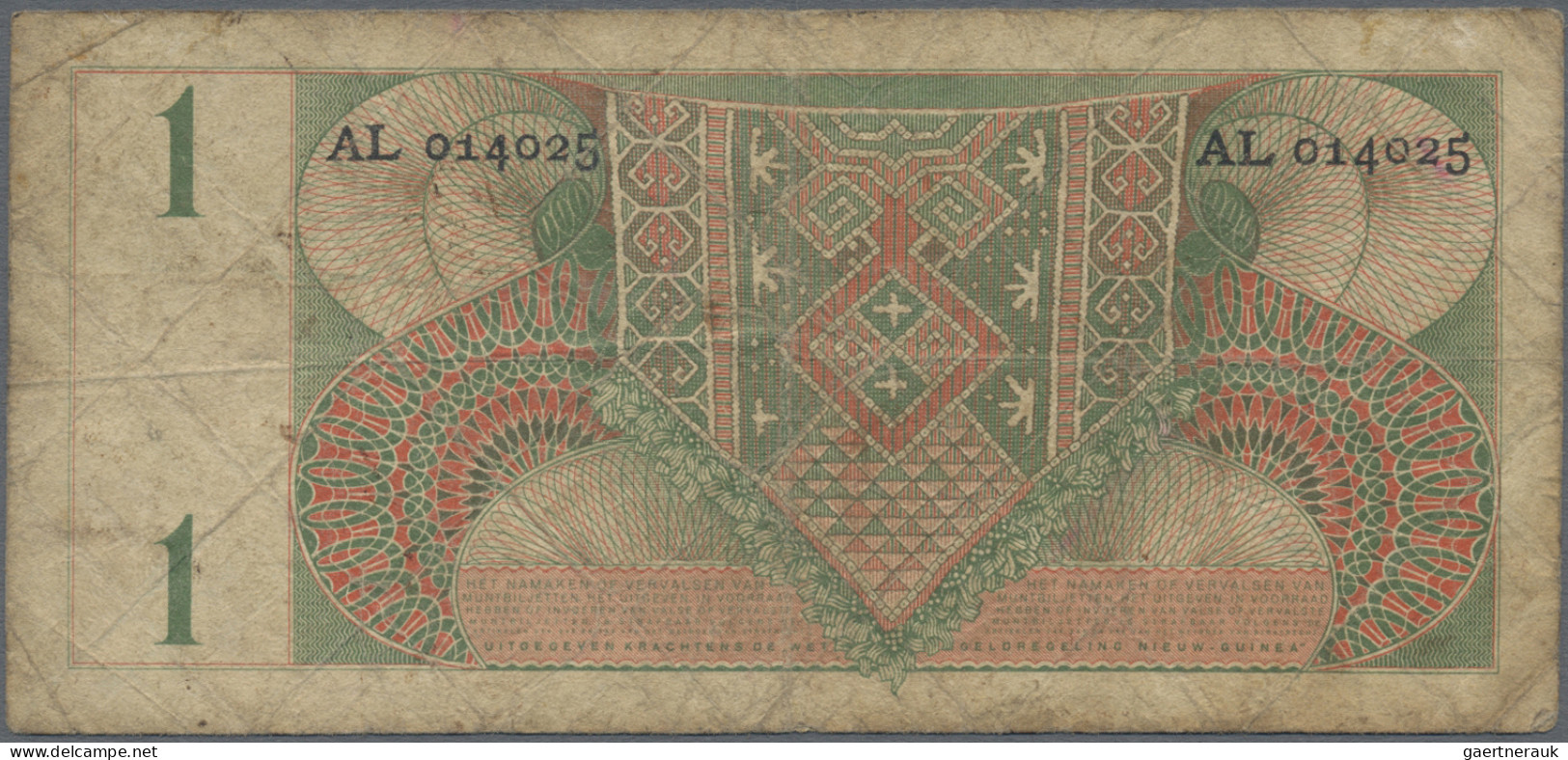 Netherlands New Guinea: Nederlands Nieuw-Guinea, 1 Gulden 1954, P.11, Toned Pape - Papoea-Nieuw-Guinea