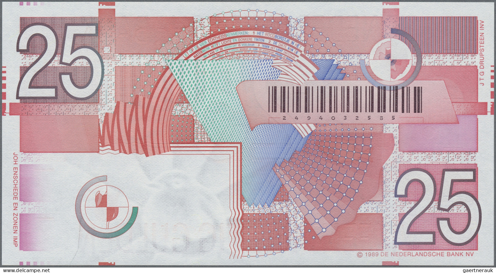 Netherlands: De Nederlandsche Bank, Lot With 10, 25 And 100 Gulden 1989-1997, P. - Andere & Zonder Classificatie