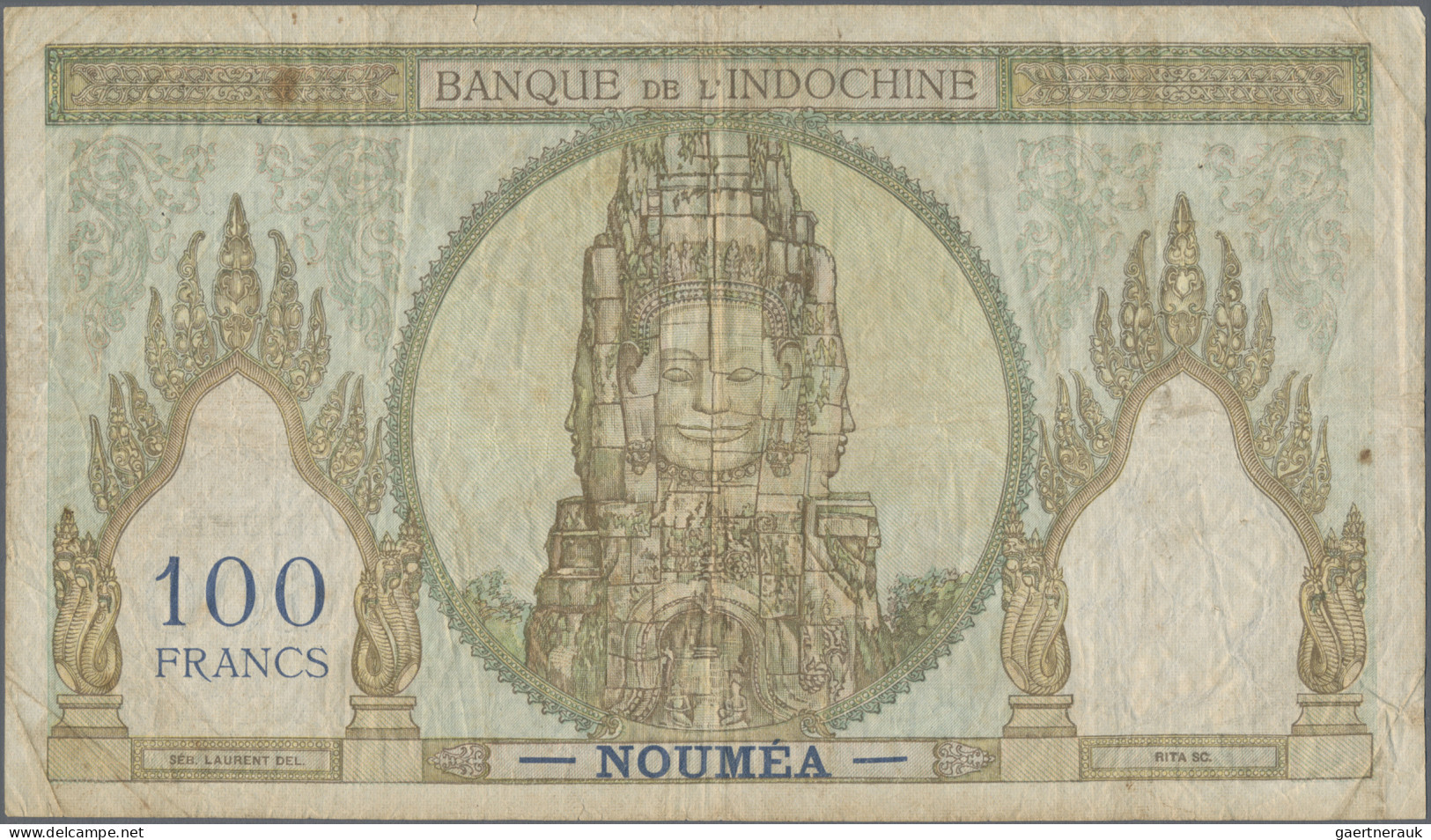New Caledonia: Banque De L'Indochine – NOUMEA, Lot With 5 Francs ND(1926) (P.36, - Nouméa (Neukaledonien 1873-1985)