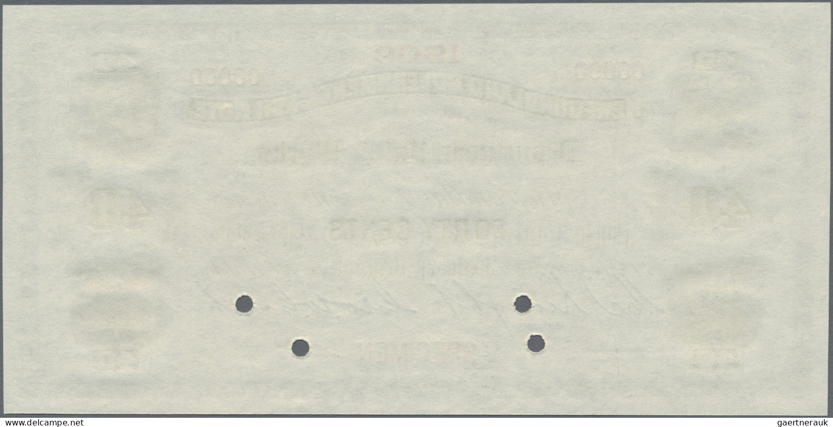 Newfoundland: Newfoundland Government Cash Note, 40 Cents 1909 SPECIMEN, P.A4s I - Kanada