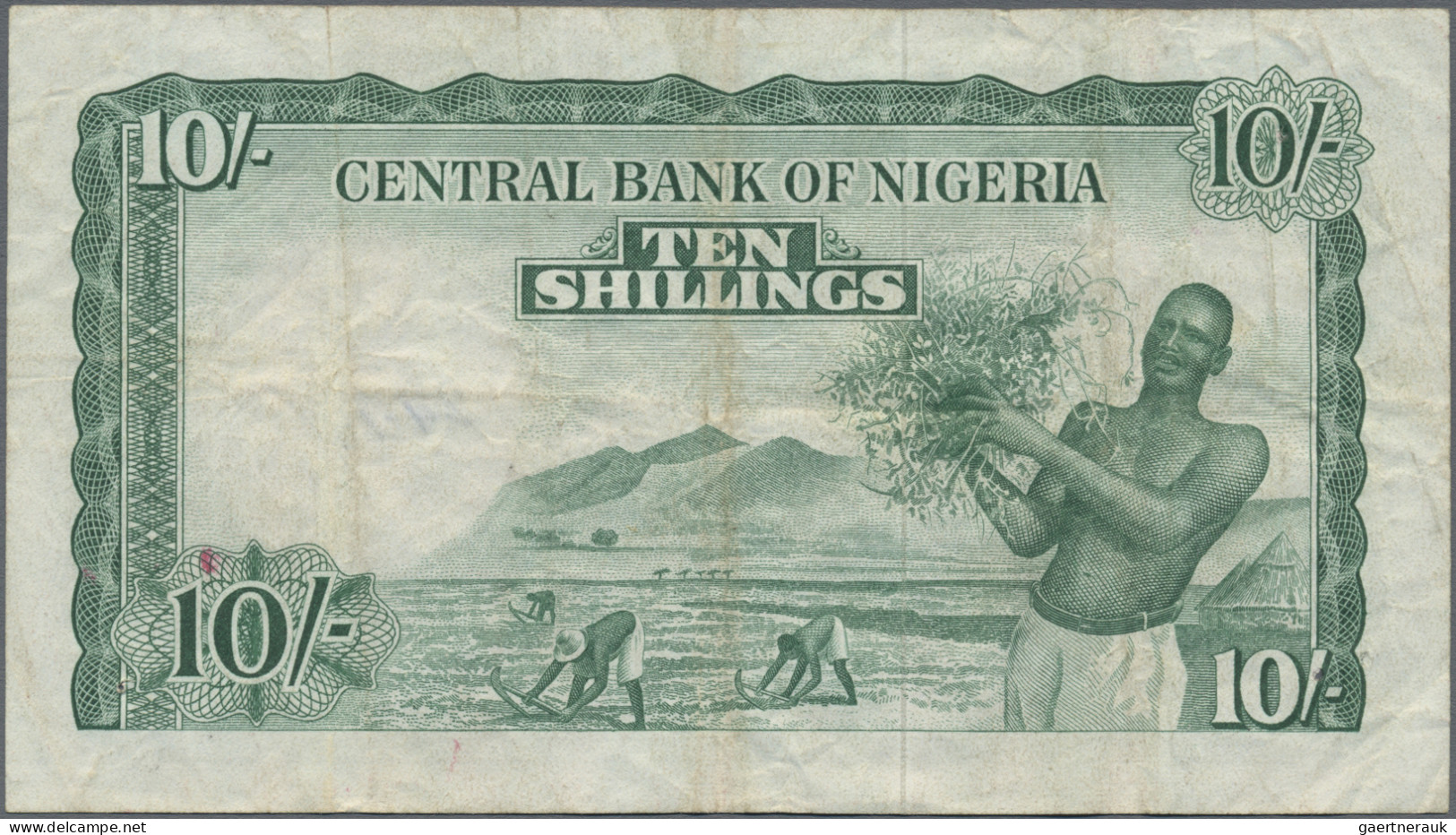 Nigeria: Central Bank Of Nigeria, Pair With 10 Shillings 1958 (P.3, F+/VF, Graff - Nigeria