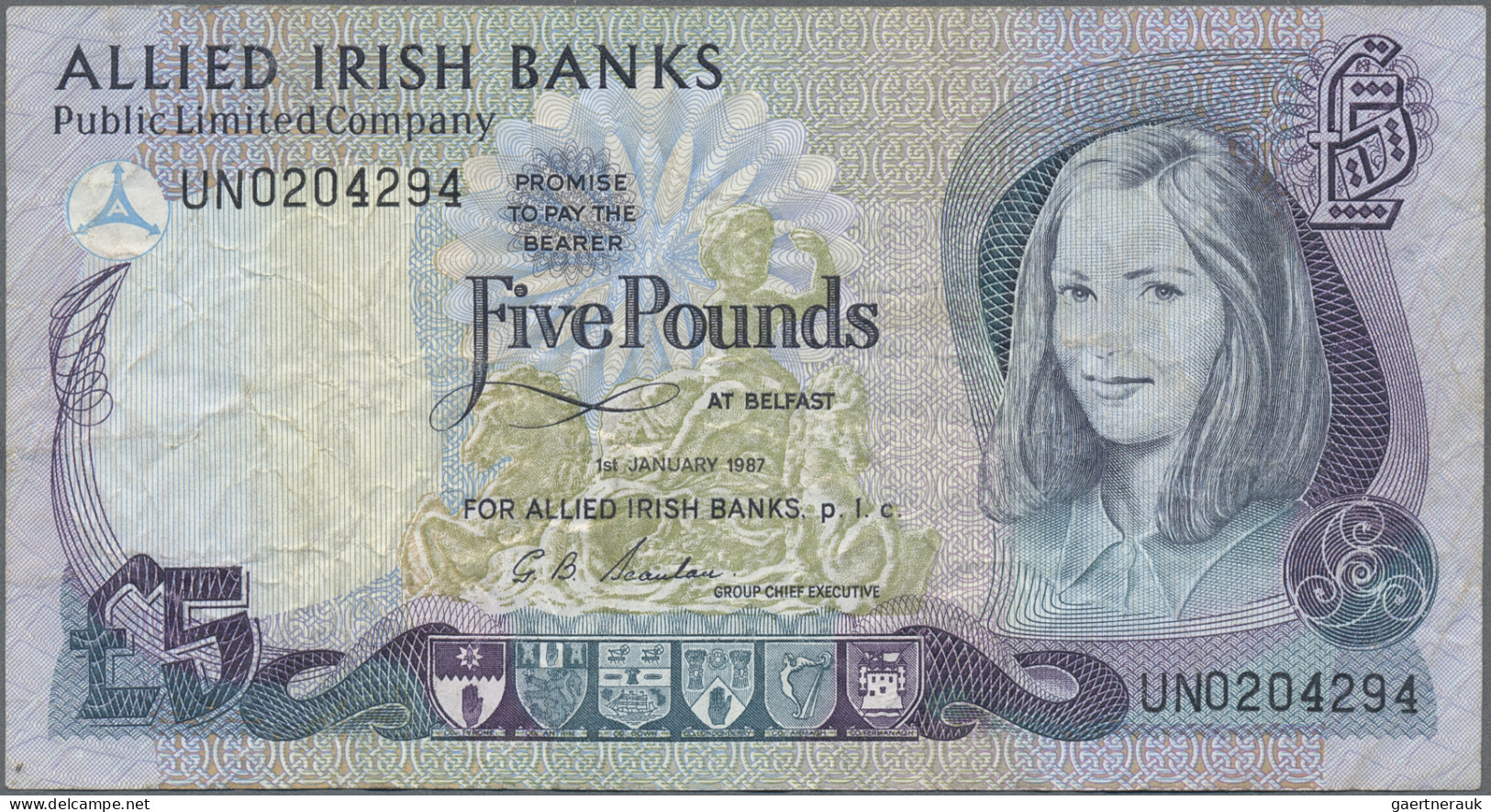 Northern Ireland: Allied Irish Bank, Lot With 2x 5 Pounds And 10 Pounds, 1982-19 - Autres & Non Classés