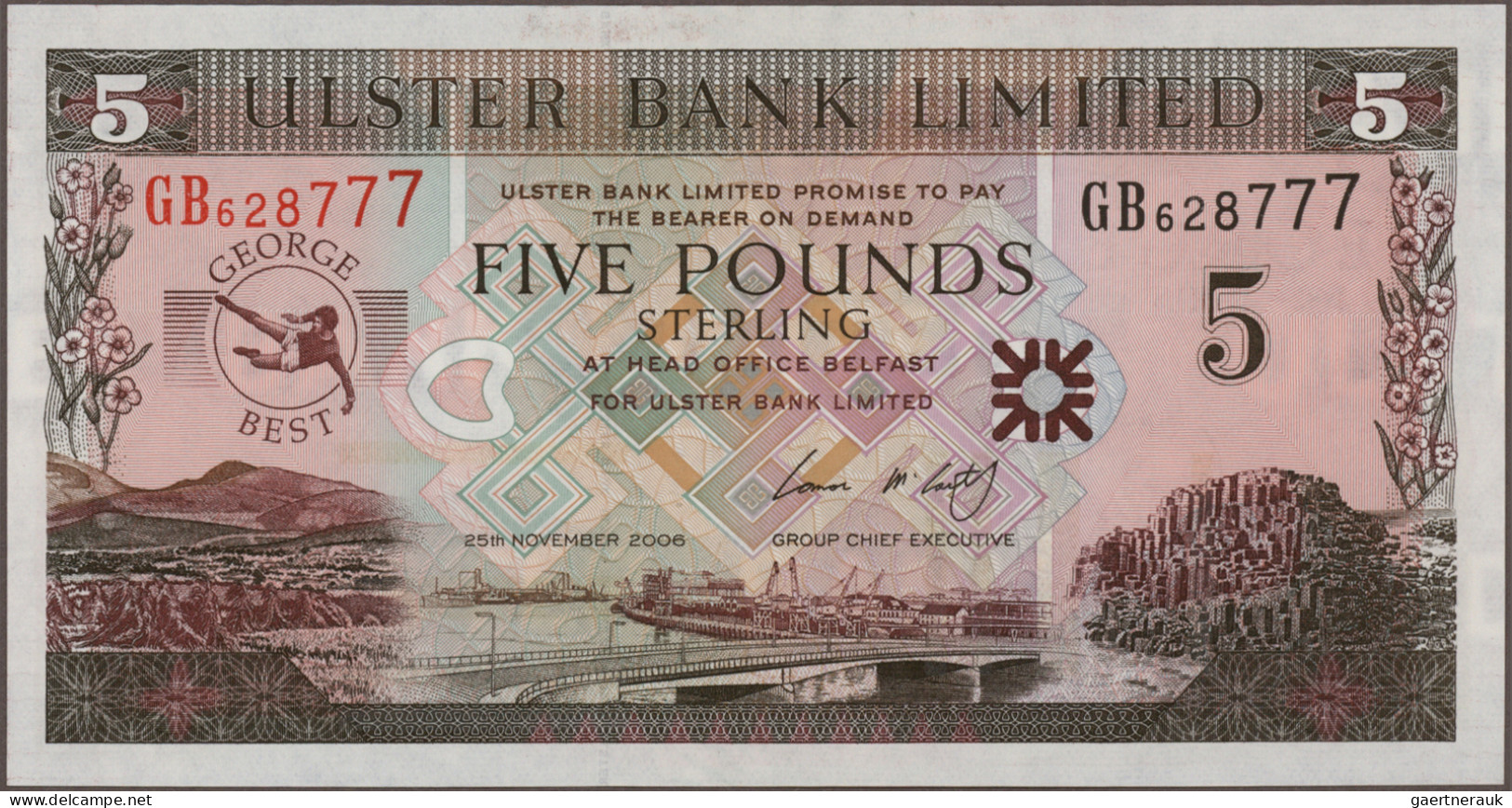 Northern Ireland: Ulster Bank Limited, Lot With 6 Banknotes, 1939-2012 Series, W - Autres & Non Classés