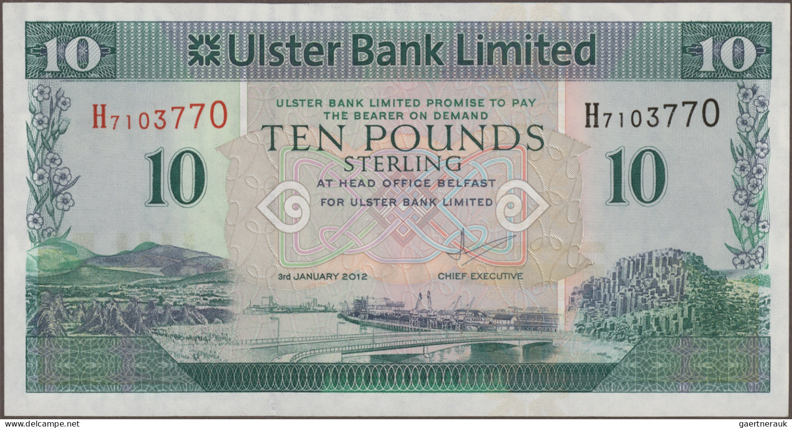 Northern Ireland: Ulster Bank Limited, Lot With 6 Banknotes, 1939-2012 Series, W - Andere & Zonder Classificatie