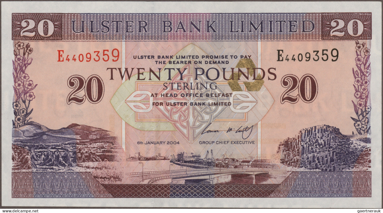 Northern Ireland: Ulster Bank Limited, Lot With 6 Banknotes, 1939-2012 Series, W - Sonstige & Ohne Zuordnung