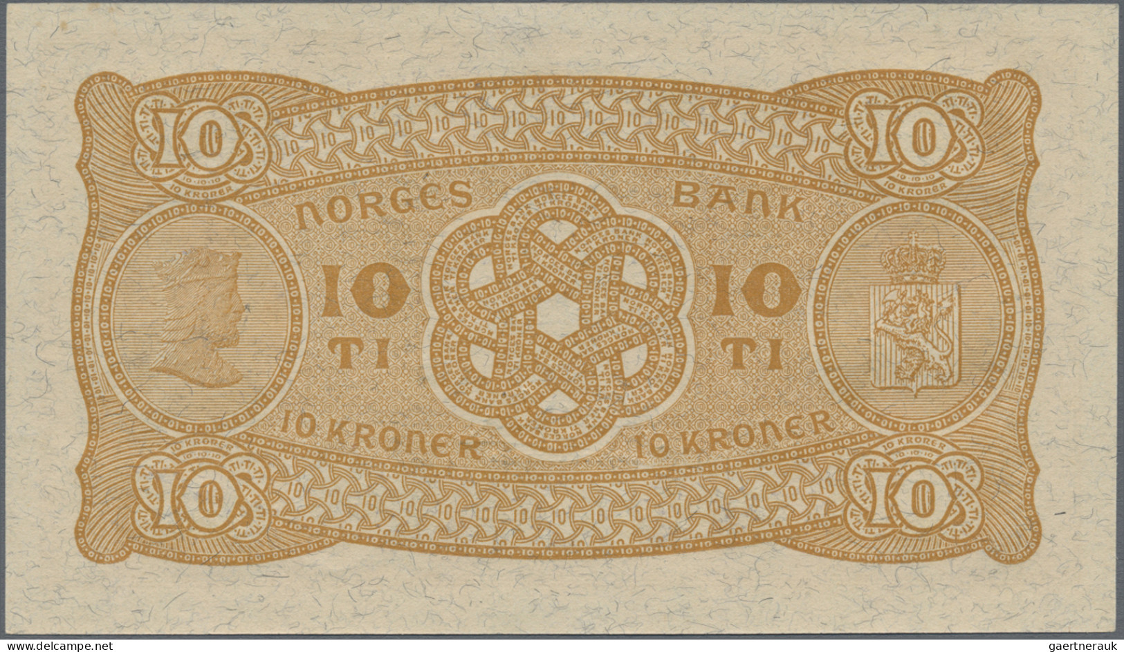 Norway: Norges Bank, Lot With 4 Banknotes, 1940-1944 Series, With 5 Kroner 1943 - Noruega