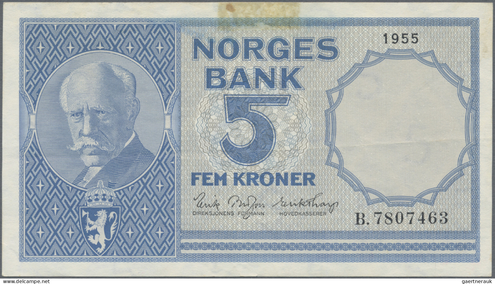 Norway: Norges Bank, lot with 7 banknotes, 1917-1967 series, with 2x 1, 2x 2, 5