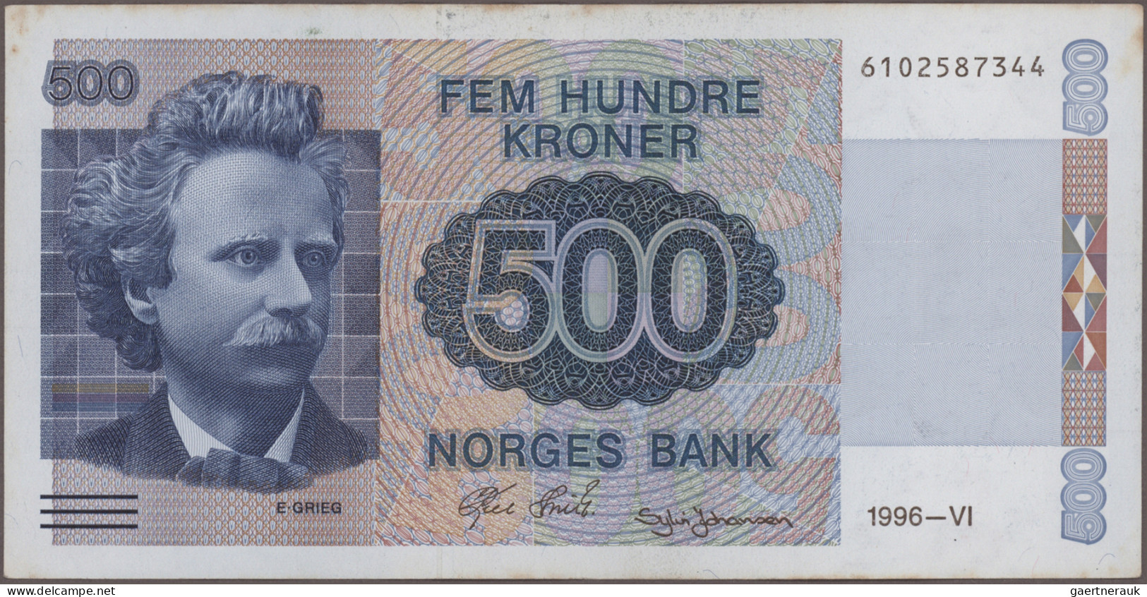 Norway: Norges Bank, Lot With 7 Banknotes, 1977-2008 Series, With 10 Kroner 1977 - Norvège