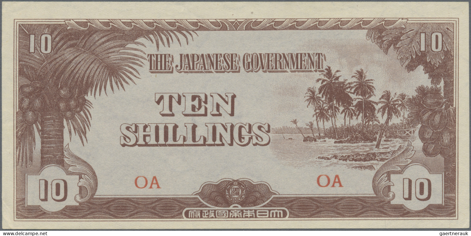 Oceania: The Japanese Government – OCEANIA, Set With ½, 1, 10 Shillings And 1 Po - Autres - Océanie