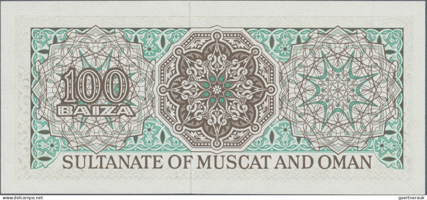 Oman: Sultanate of Muscat and Oman and Oman Currency Board, lot with 5 banknotes